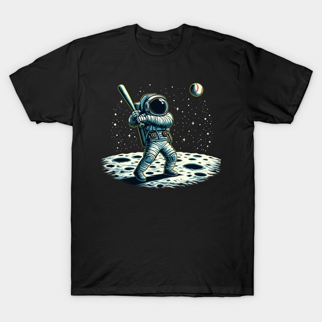 Baseball Novelty Astronaut Funny Baseball T-Shirt by KsuAnn